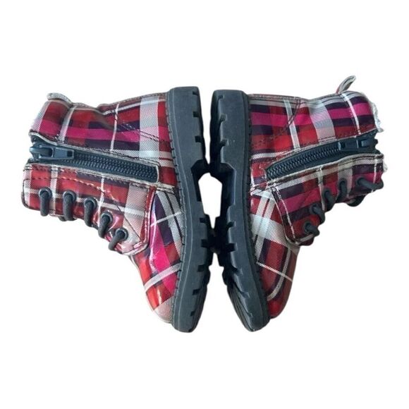 Boots Red Plaid Toddler Girls Size 4-5 Fleece Lined Zipper Toddler H&M Outdoor - Picture 4 of 10